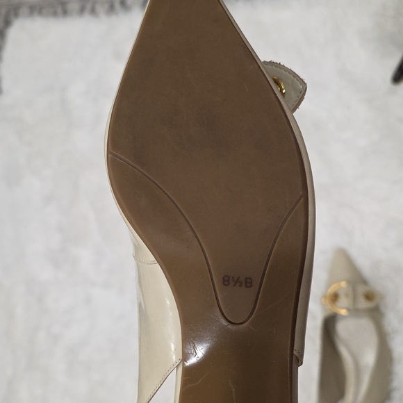 Talbots Patent Leather Cream Pointed Slingback Heels. Size 8.5 - Picture 8 of 9